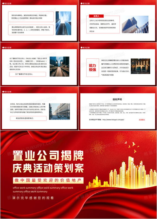 置业公司揭牌庆典活动策划案动态ppt模板下载 熊猫办公
